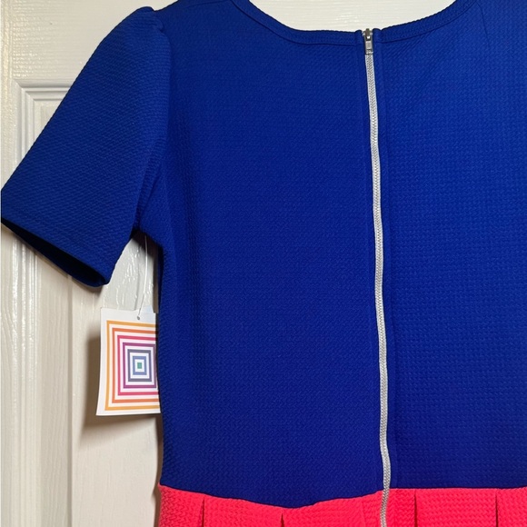 LuLaRoe Vibrant Blue and Red Mini Dress - Picture 6 of 8
